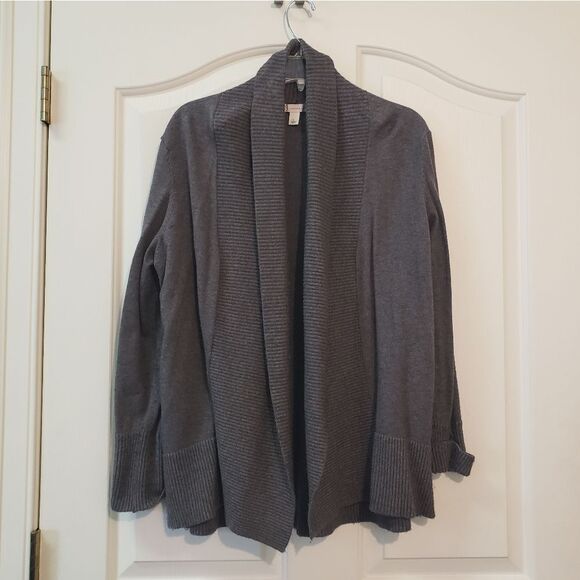 Cozy Gray Cardigan Size Large - Picture 1 of 3